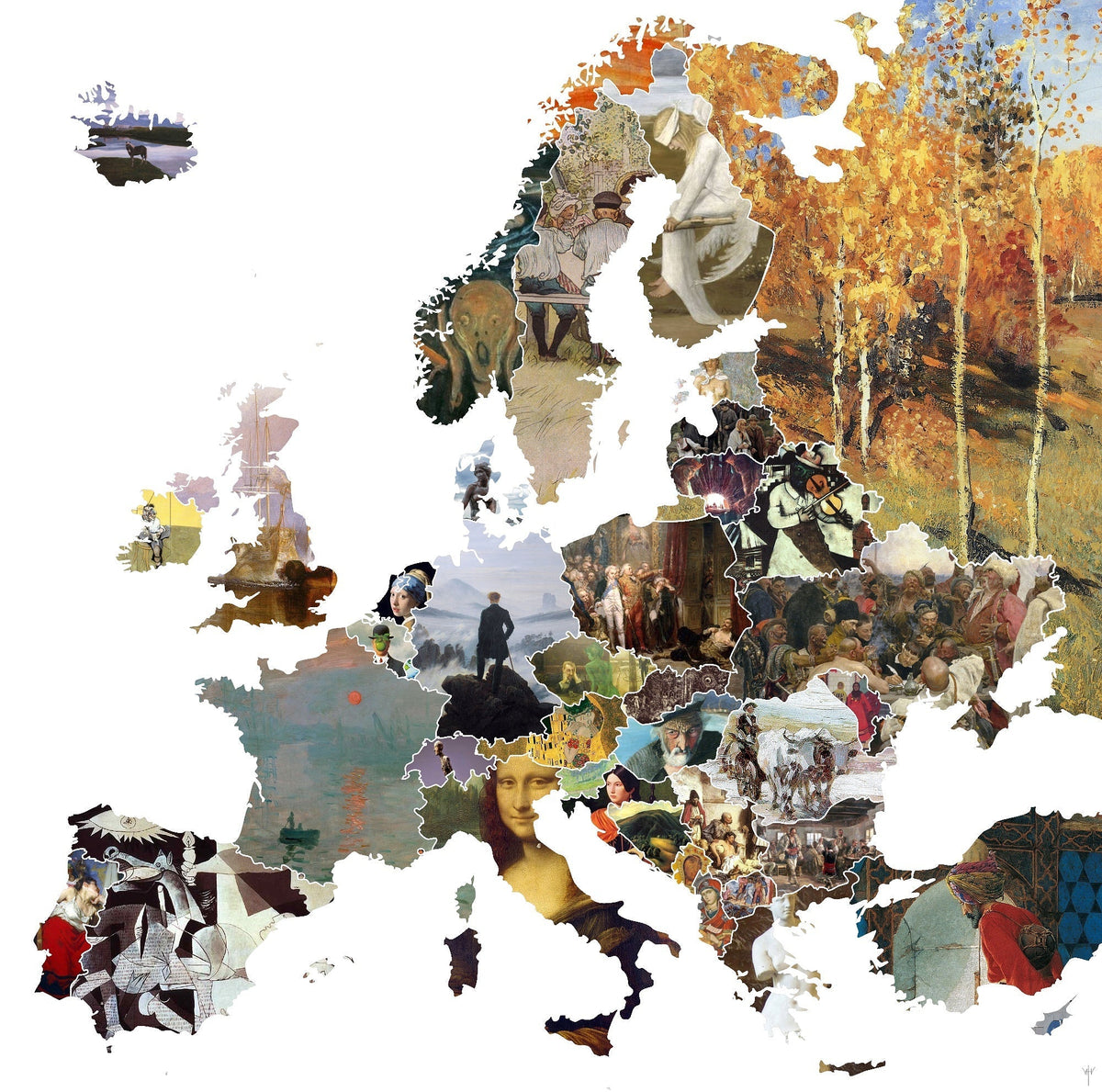 An Artistic Map of Europe. Do You Know Which Artist Represents Slovakia?