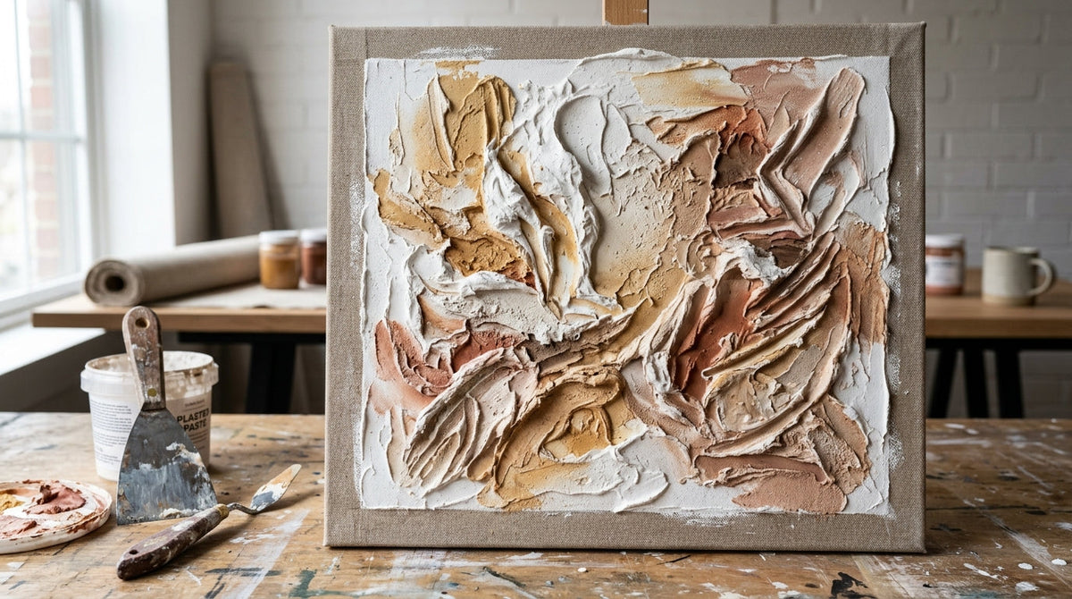 Έργο τέχνης με γύψο (plaster art) με ανάγλυφη επιφάνεια 3D