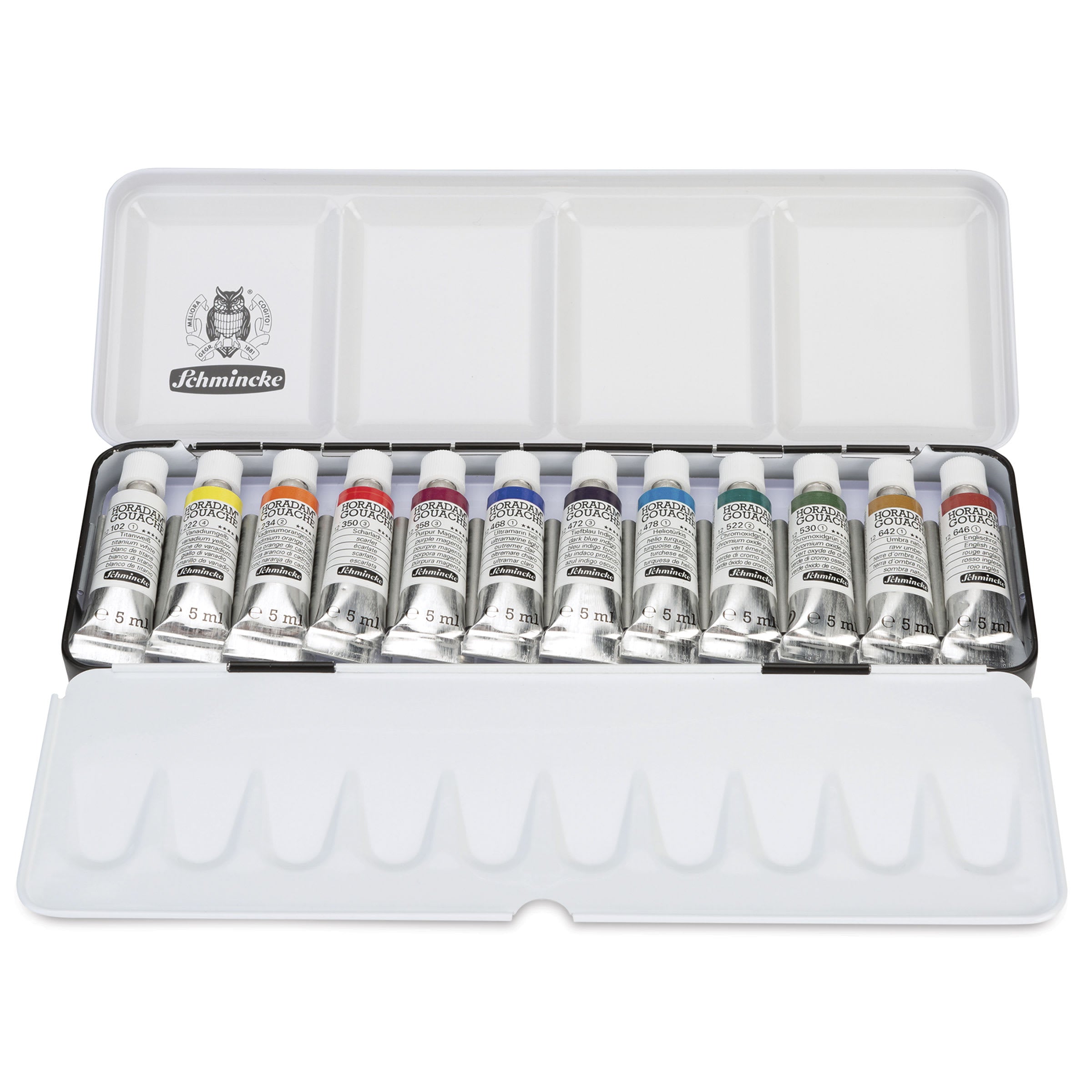 Gvaš barve Schmincke HORADAM v kovinskem setu, 12 x 5 ml