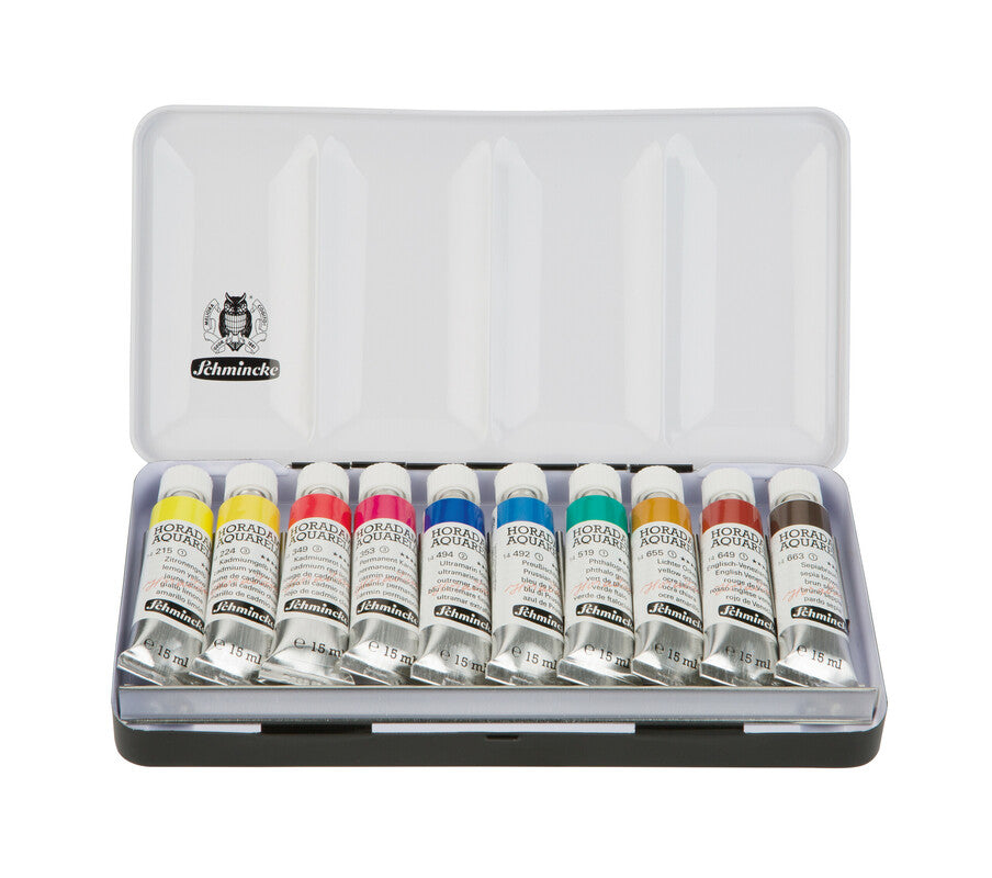 Kovinski set akvarelnih barv Schmincke HORADAM 10 x 15 ml