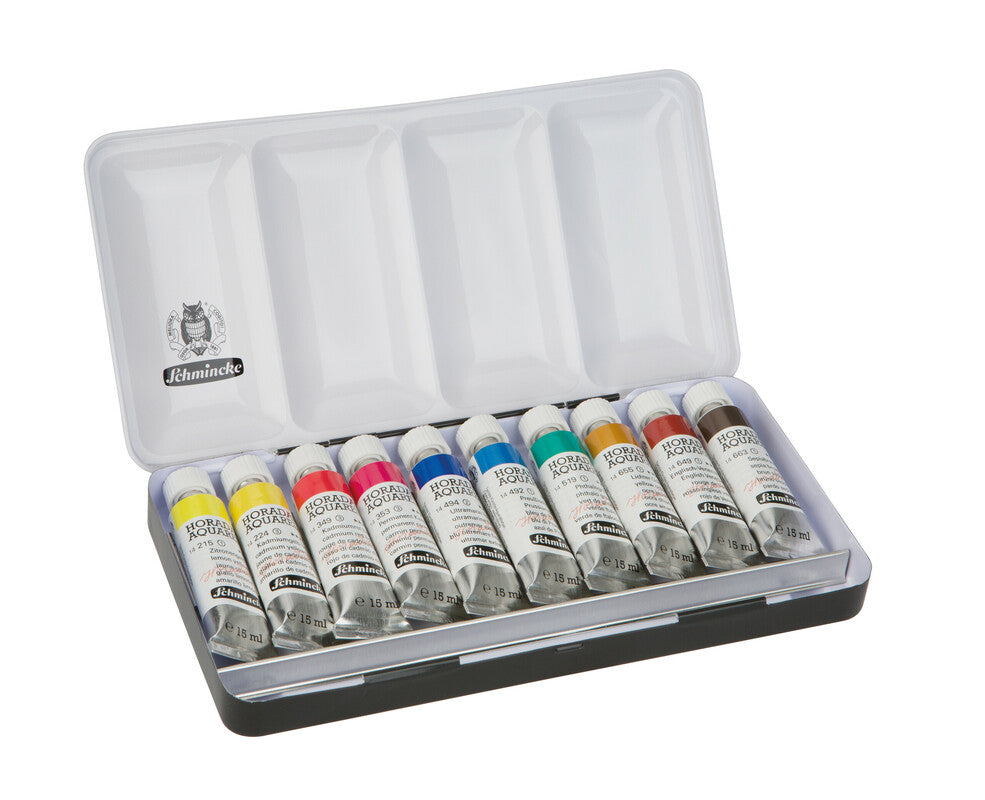 Kovinski set akvarelnih barv Schmincke HORADAM 10 x 15 ml