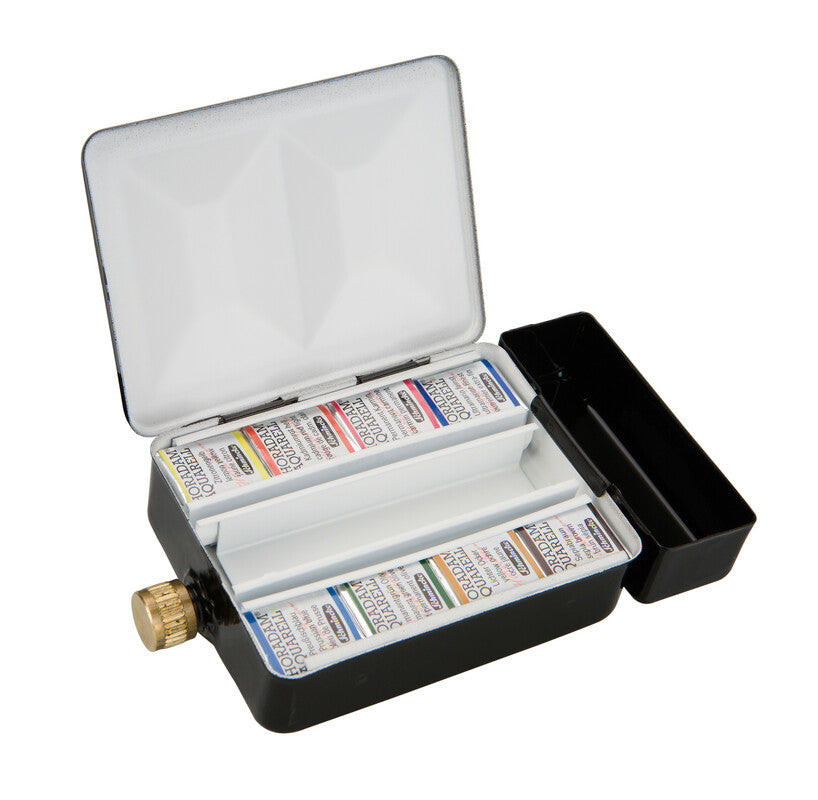 Schmincke HORADAM kovinski akvarelni set s posodico za vodo, 8 x 1/2 posodice