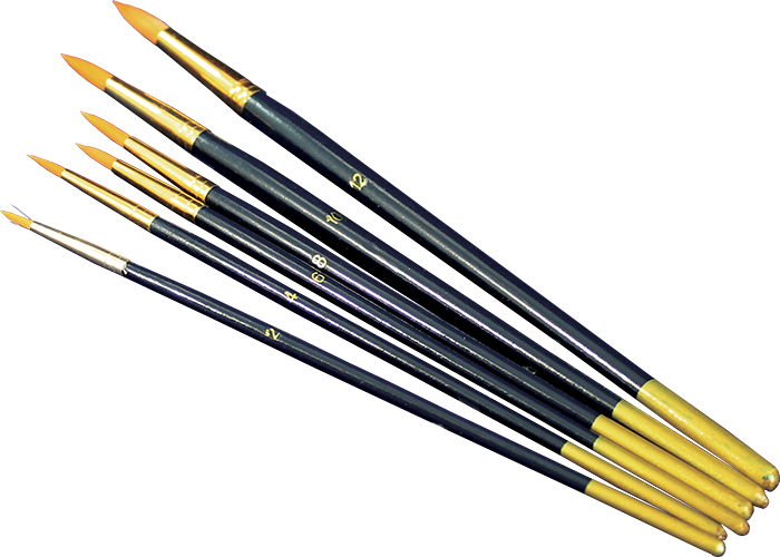 Set čopičev za konture - 6 delni – pointed, 6 pcs/pack, sizes 2,4,6,8,10,12