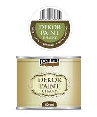 Dekorativna kredna barva Chalky Pentart 500 ml – olive