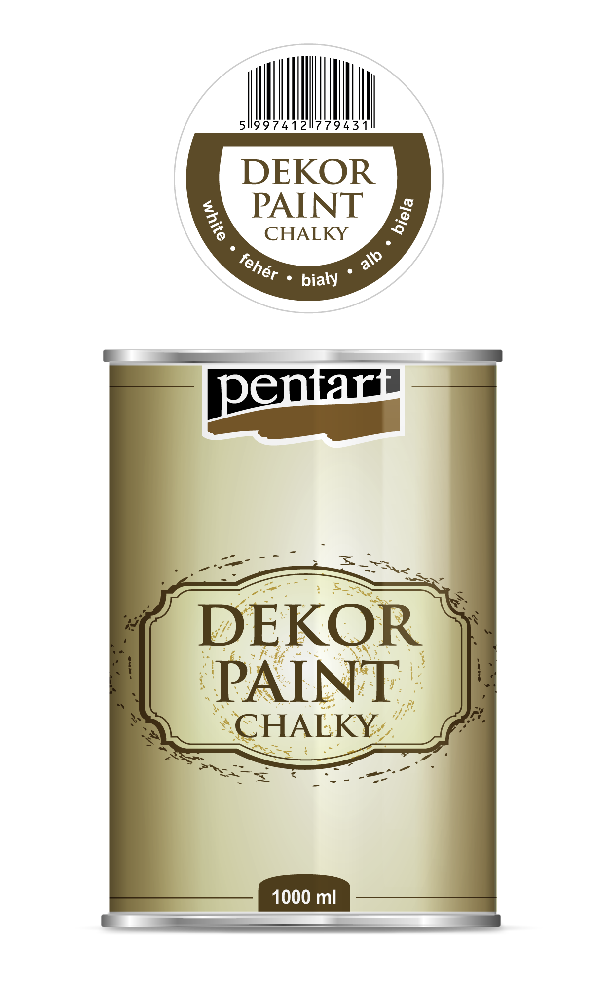 dekor paint chalky 1000 ml – bela