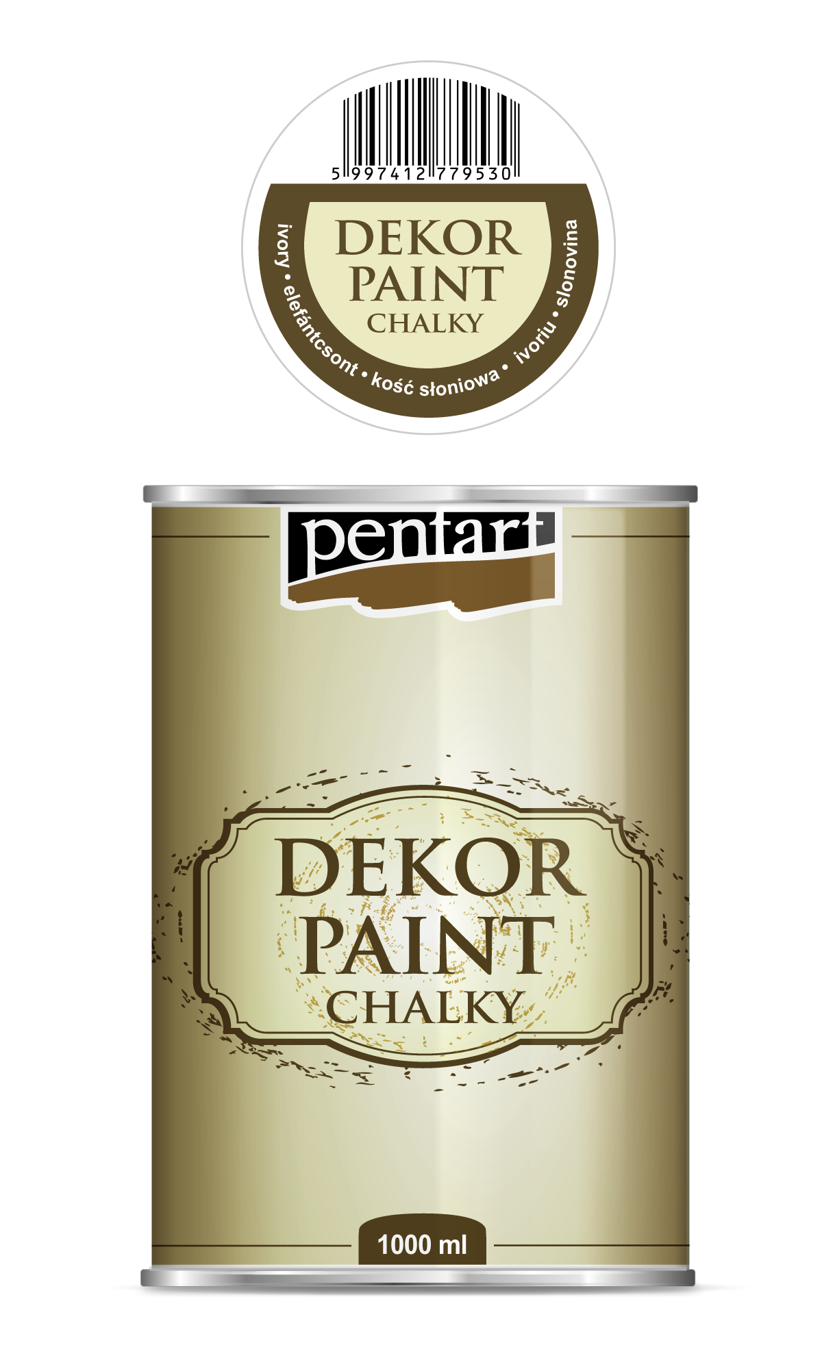 dekor paint chalky 1000 ml – slonokoščena