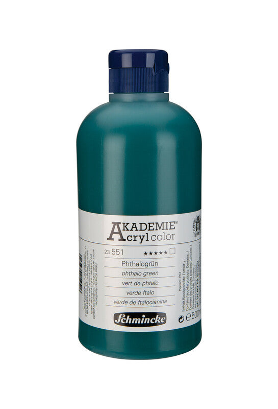 Akrilna barva Schmincke AKADEMIE Acryl color 500 ml – 551 Ftalo zelena