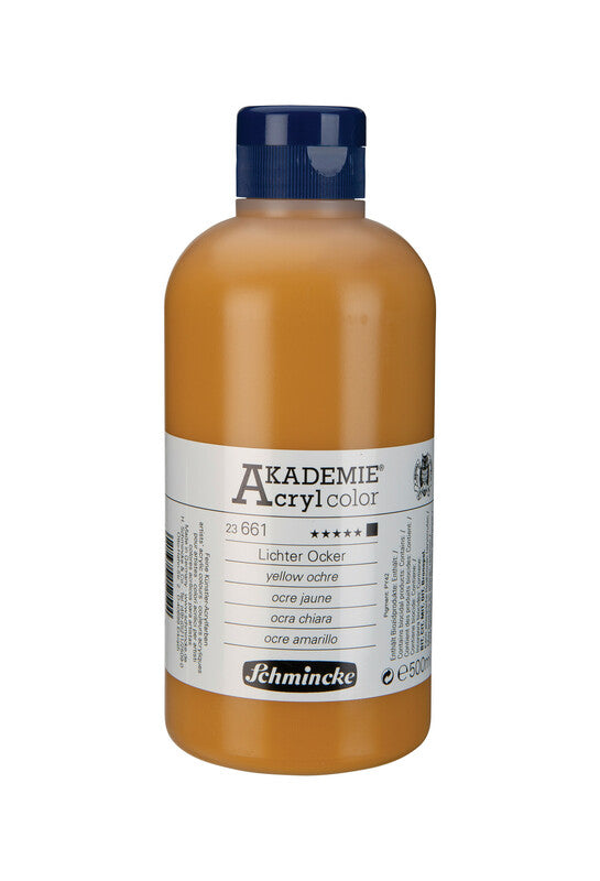 Akrilna barva Schmincke AKADEMIE Acryl color 500 ml – 661 Rumena okra