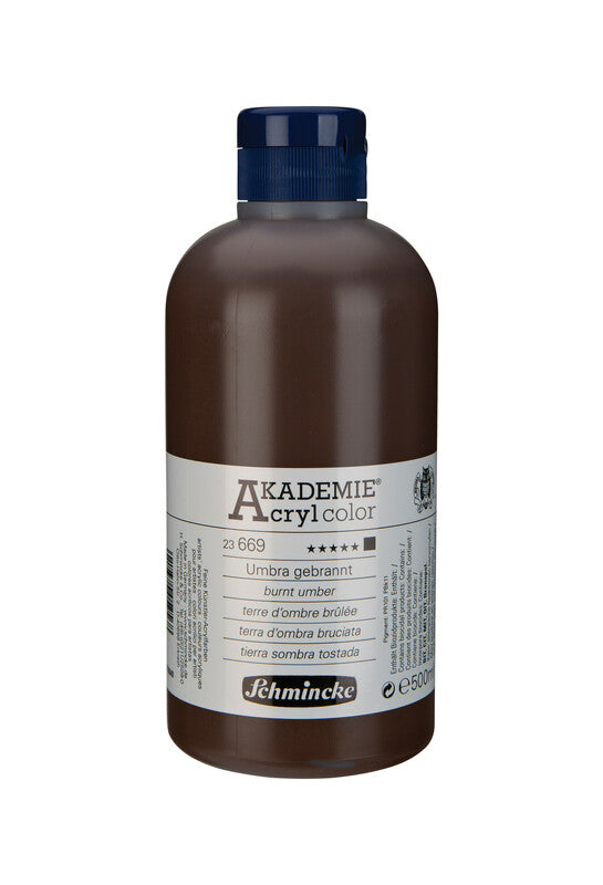 Akrilna barva Schmincke AKADEMIE Acryl color 500 ml – 669 Žgana umbra
