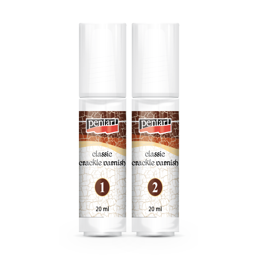 Krakelirni lak Pentart klasični, dvokomponentni, 20 ml set