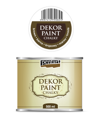 Dekorativna kredna barva Chalky Pentart 500 ml – brown