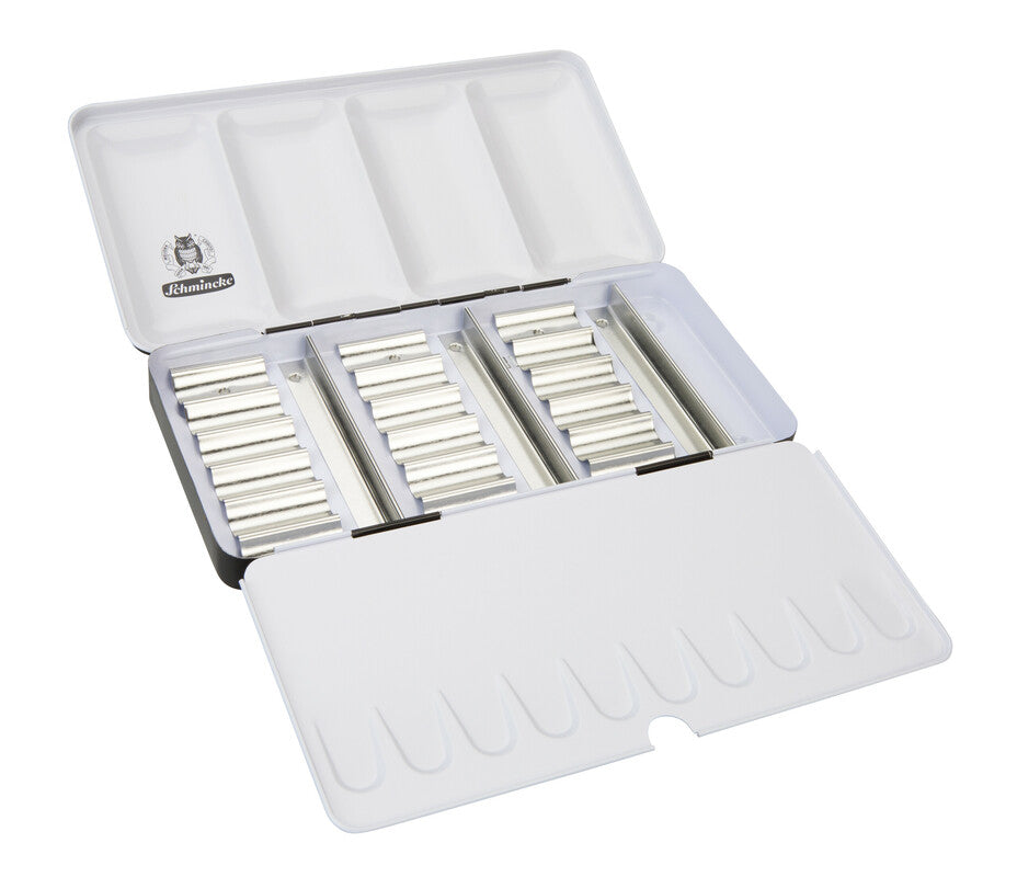 Prazna kovinska škatlica Schmincke za 18 x 5 ml tub