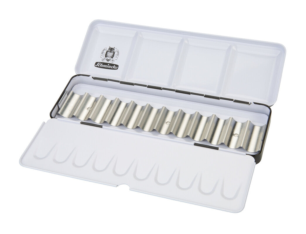Prazna kovinska škatlica Schmincke za 12 x 5 ml tub