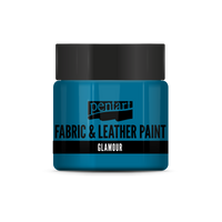 glamour fabric & leather paint 50 ml – srebrno modra