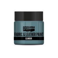 glamour fabric & leather paint 50 ml – srebrno turkizna