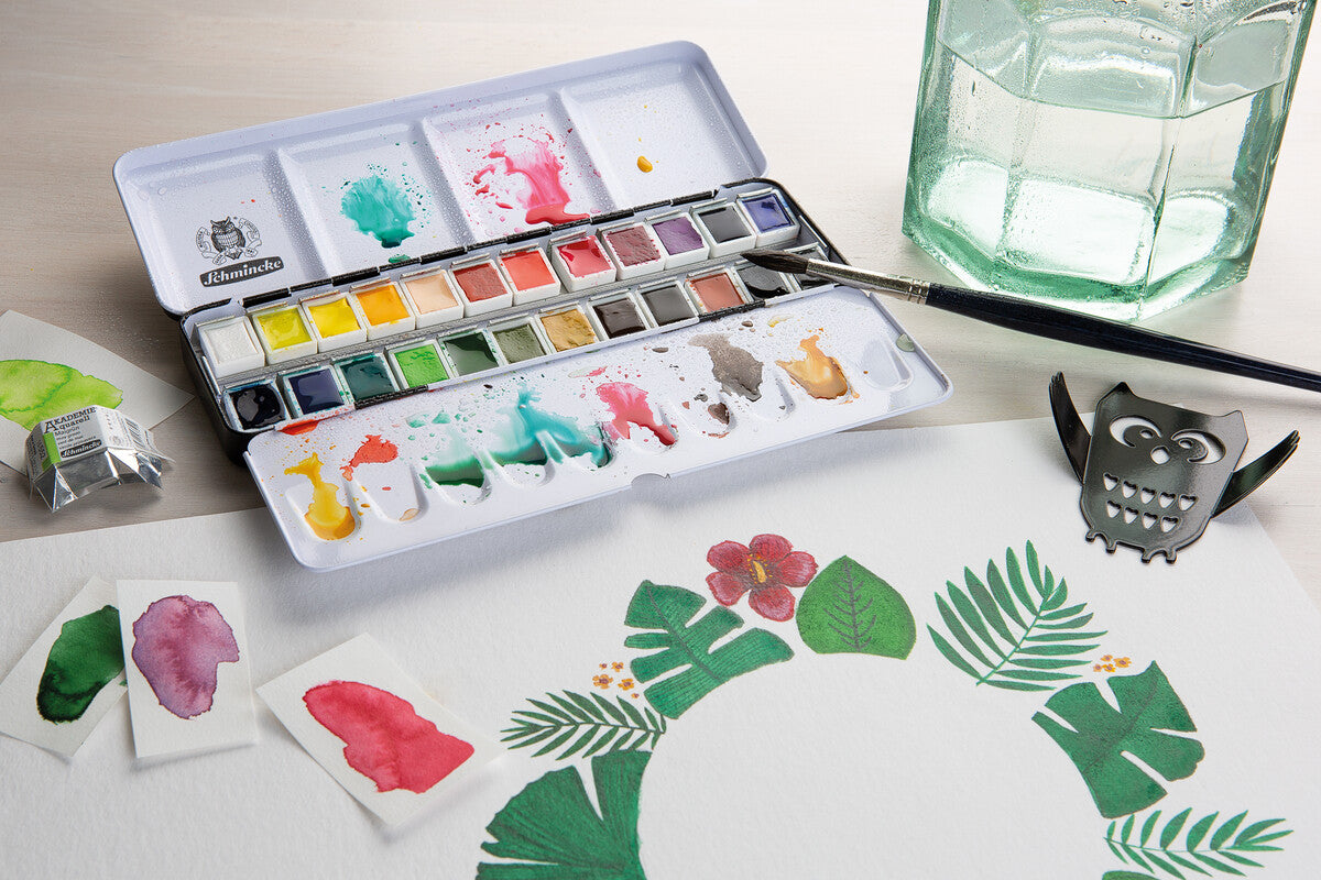Schmincke AKADEMIE Aquarell prazna kovinska škatla za akvarele, 24 x 1/2 posodice