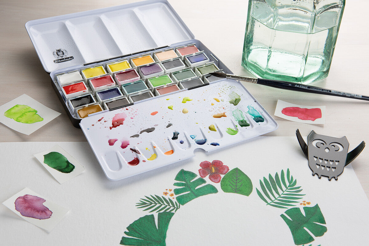 Schmincke AKADEMIE Aquarell prazna kovinska škatla za akvarel, 24 x cela posodica