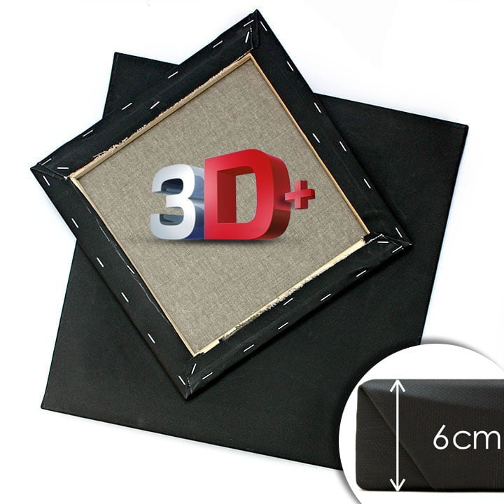 3D  Črno slikarsko platno na okvirju PROFI | različne dimenzije – pogled 4
