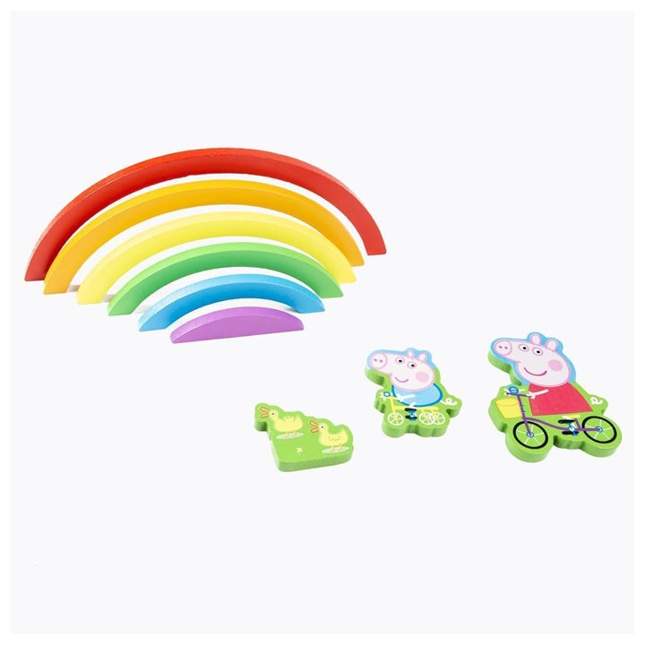 3D lesena mavrična sestavljanka PEPPA PIG – pogled 3