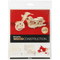 3D leseni model motornega kolesa – pogled 2
