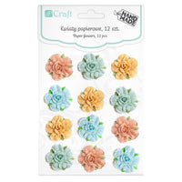 3D papirnati pastelni cvetovi / 12-delni komplet