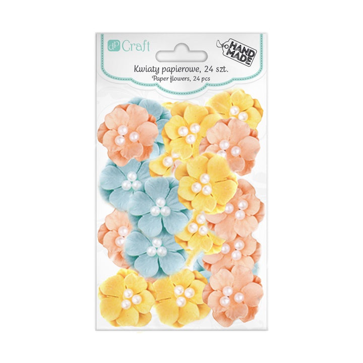 3D papirnati pastelni cvetovi / 24-delni komplet