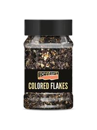 Kosmiči iz kovinske folije Pentart 100 ml – black - gold