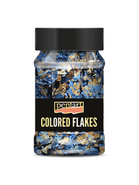 Kosmiči iz kovinske folije Pentart 100 ml – blue - gold