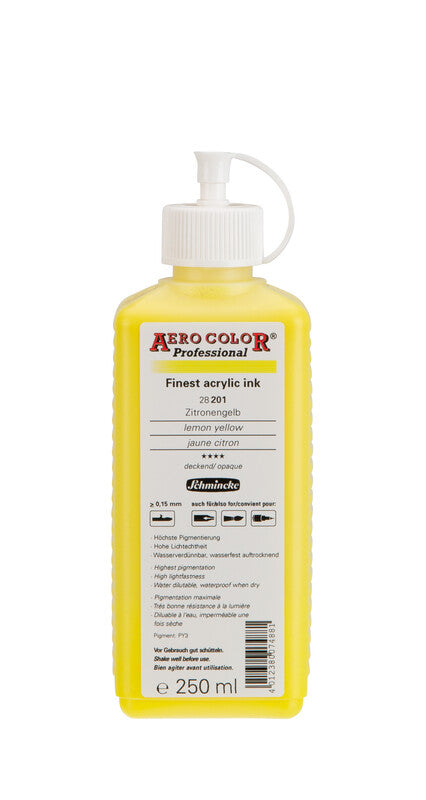 Akrilni tuš Schmincke AERO COLOR Professional 250 ml – 201 Citronsko rumena