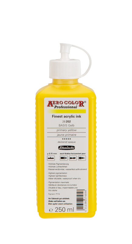 Akrilni tuš Schmincke AERO COLOR Professional 250 ml – 202 Primarna rumena