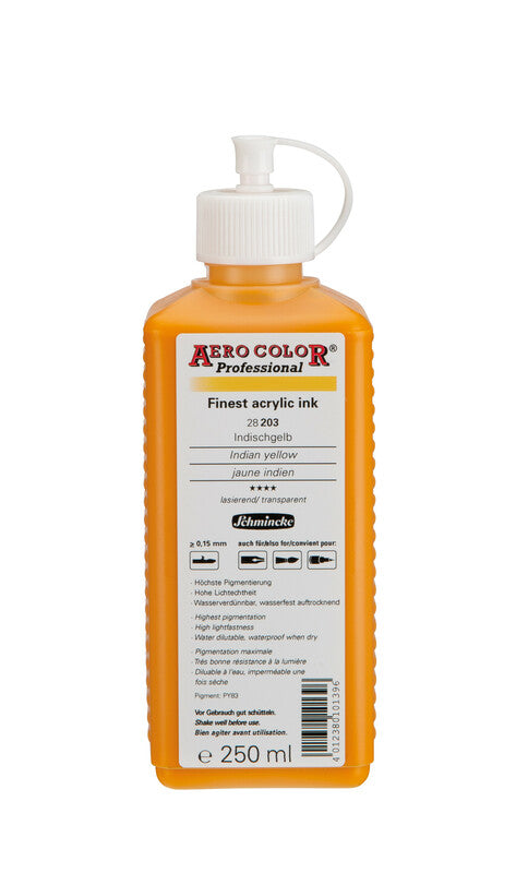 Akrilni tuš Schmincke AERO COLOR Professional 250 ml – 203 Indijsko rumena