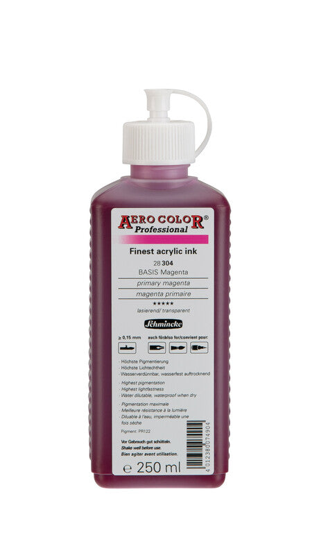 Akrilni tuš Schmincke AERO COLOR Professional 250 ml – 304 Primarna magenta
