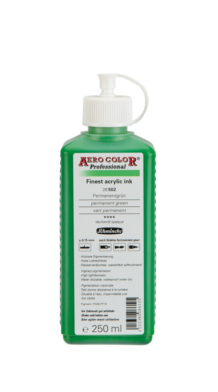 Akrilni tuš Schmincke AERO COLOR Professional 250 ml – 502 Permanentno zelena