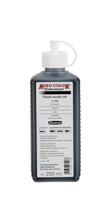 Akrilni tuš Schmincke AERO COLOR Professional 250 ml – 702 Črna