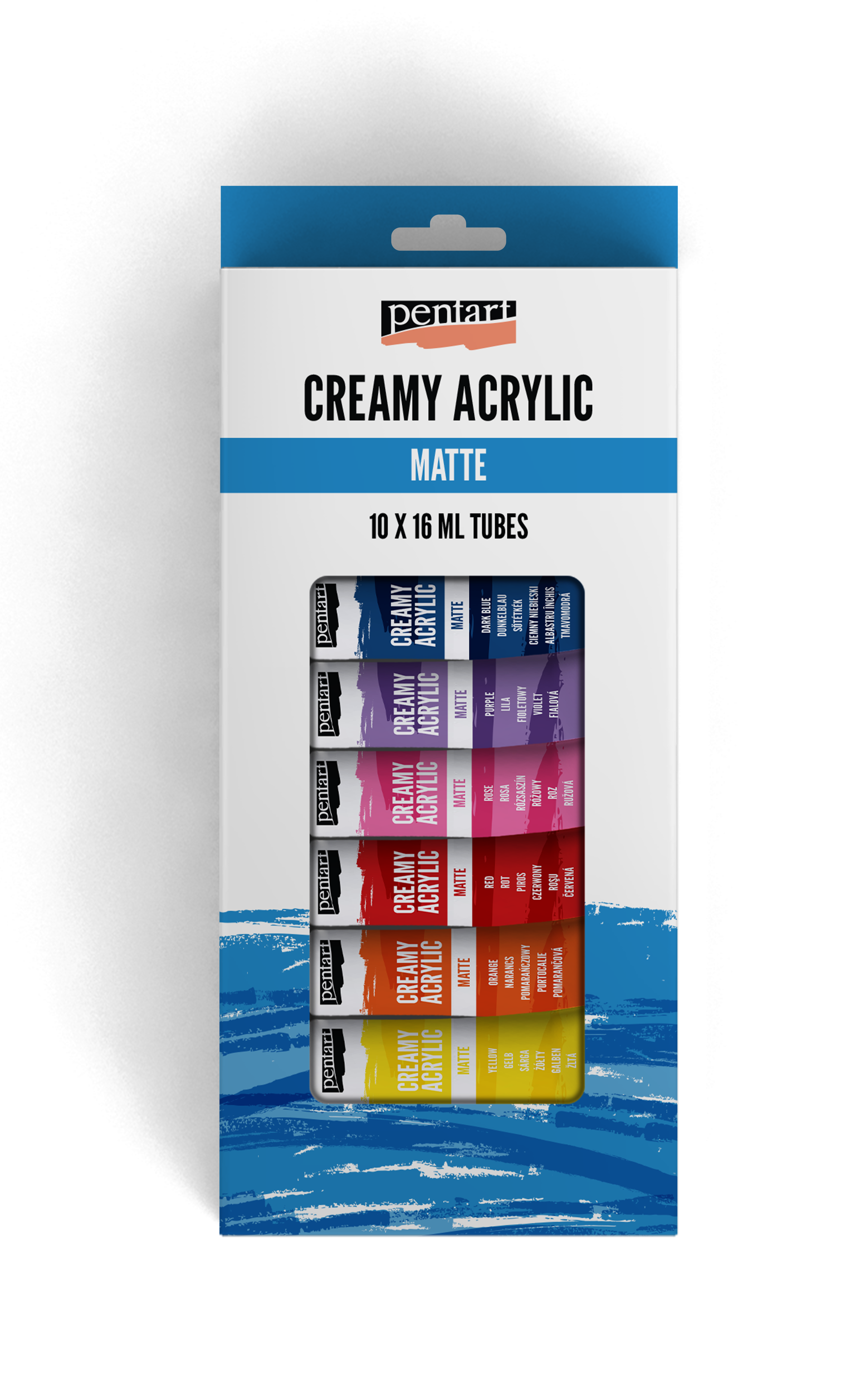 Kremna akrilna barva mat 16 ml v tubi – 10 x /