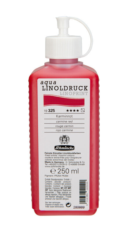 Barva za linorez Schmincke aqua-LINOPRINT 250 ml – 325 Karminasto rdeča