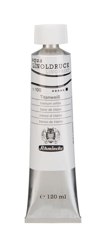 Barve za linorez Schmincke aqua-LINOPRINT 120 ml – 100 Titanovo bela