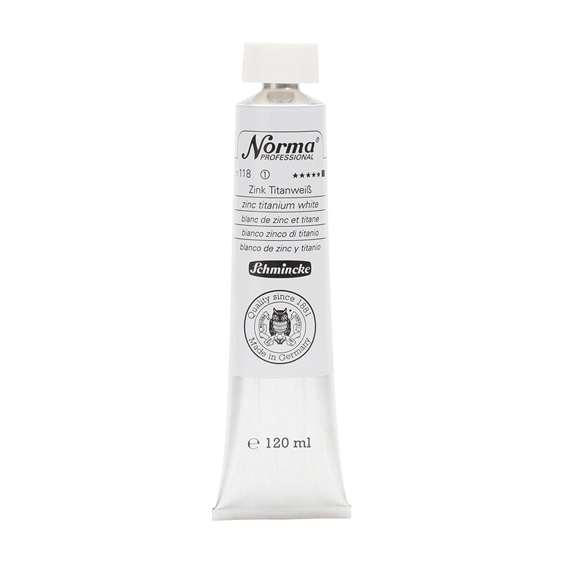 Oljne barve Schmincke Norma Professional 120 ml – 118 Cink titanova bela