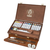 Lesena škatla Schmincke NORMA Professional, 15 x 35 ml + bela 120 ml