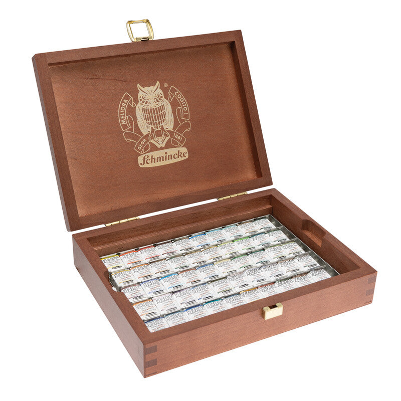 Leseni set akvarelnih barv Schmincke HORADAM Super Granulation – 50 x 1/2 posodica
