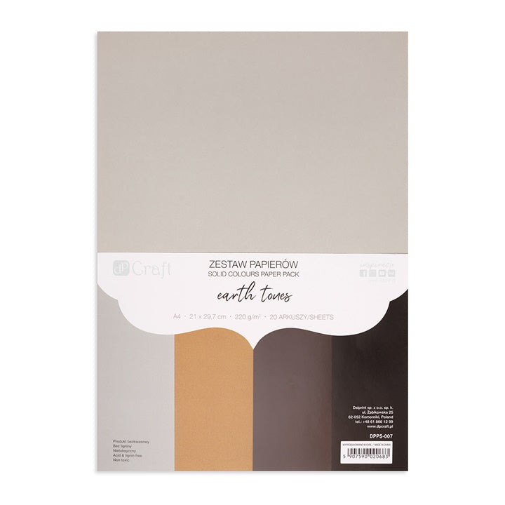 Barvni papir DP Craft - komplet 20 kosov – earth tones