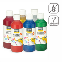 Creall komplet barv Glitter – 6 × 250 ml, mešane barve