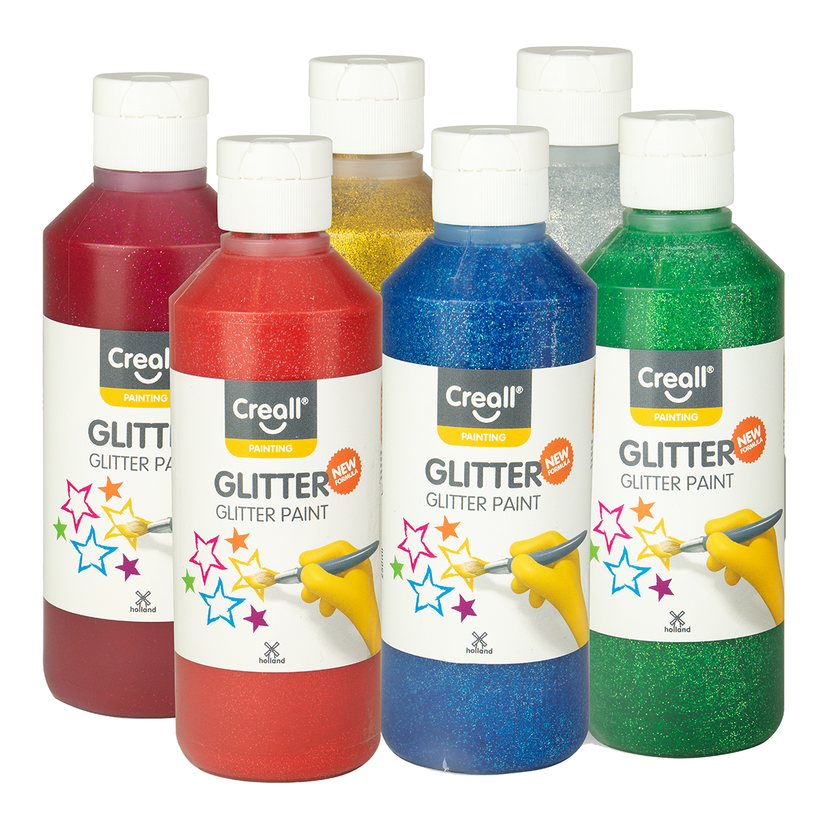 Creall komplet barv Glitter – 6 × 250 ml, mešane barve