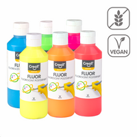 Creall set tempera barv Fluor, 6 × 250 ml, mešane barve