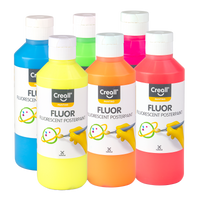 Creall set tempera barv Fluor, 6 × 250 ml, mešane barve