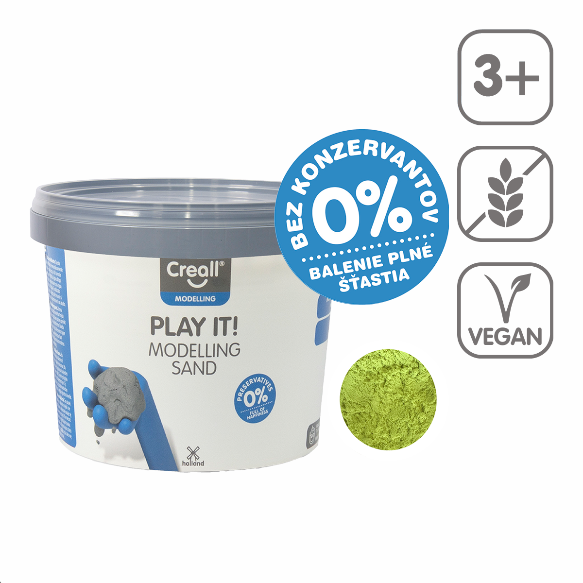 Modelirni pesek Creall Play it! 750 g v posodici – rumen