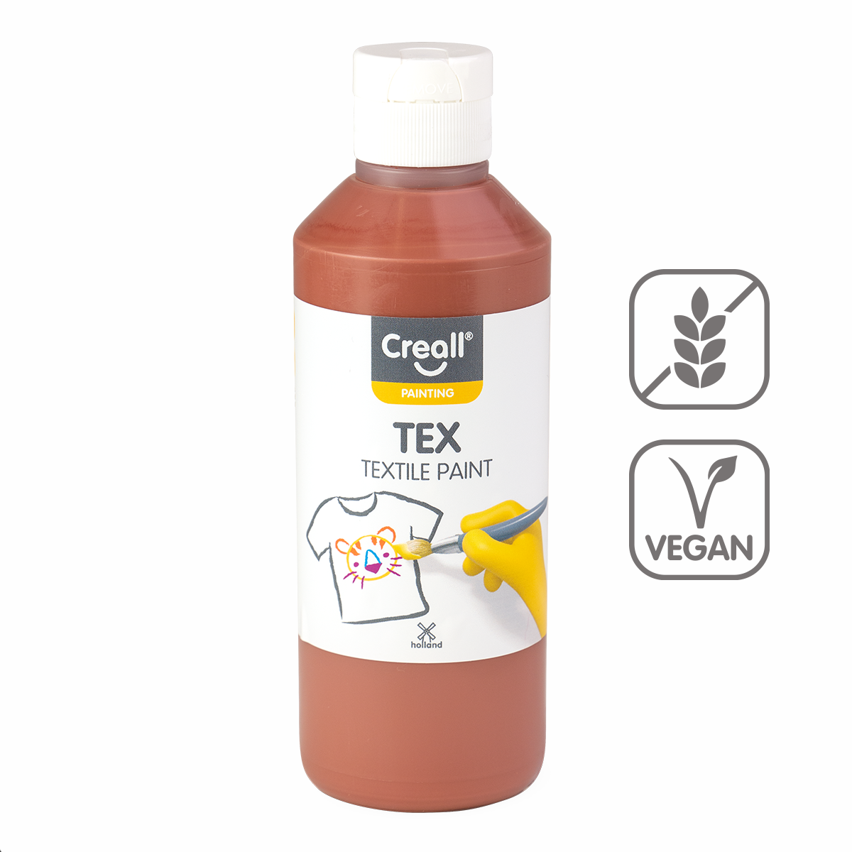 Barva za tekstil Creall Tex 250 ml – rjava