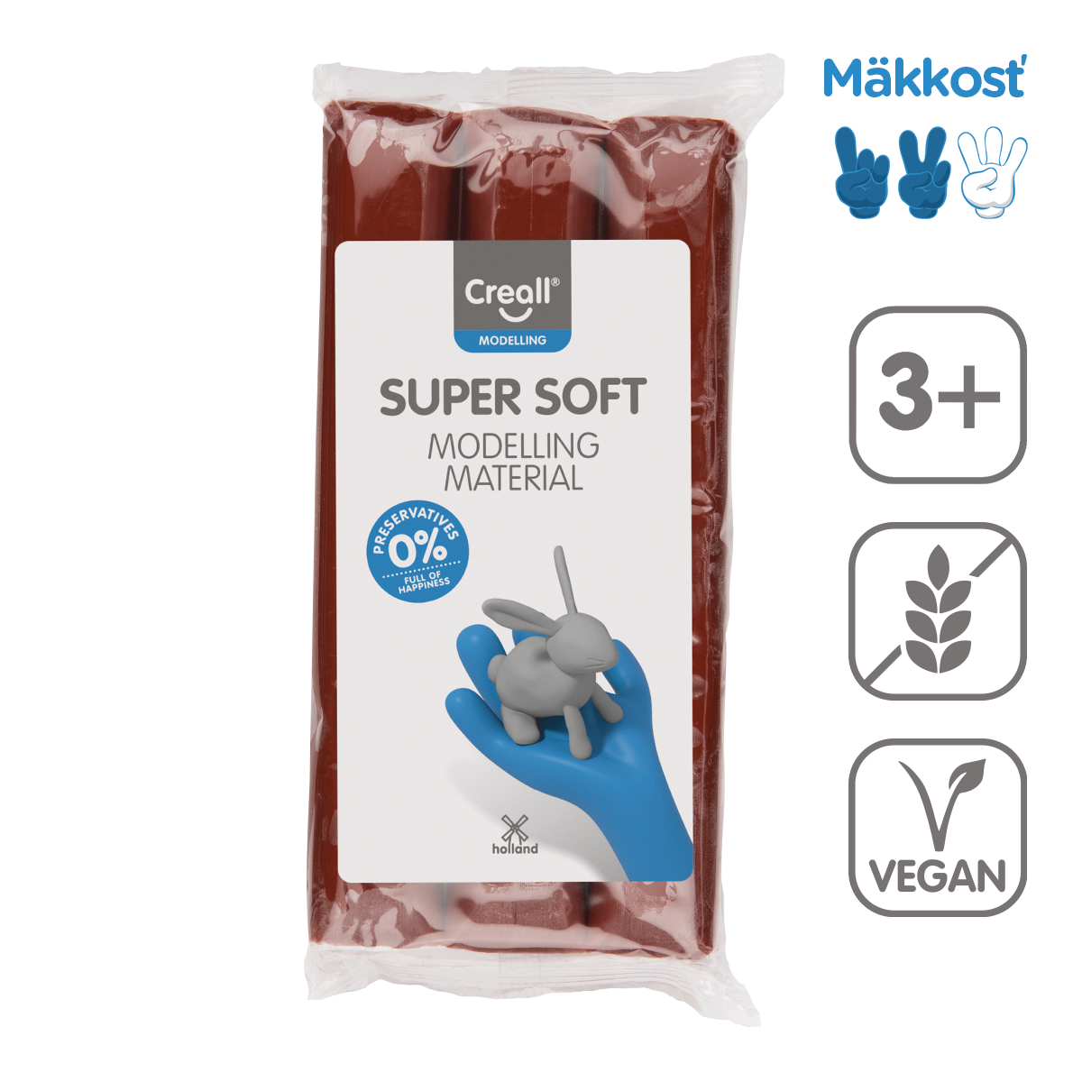 Masa za modeliranje Creall Super Soft 500 g – rjava