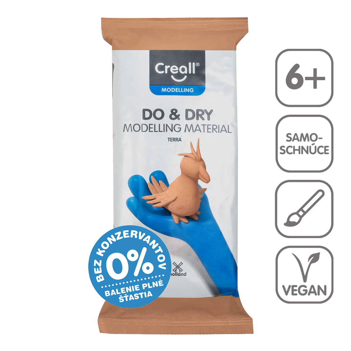 Samoutrjevalna modelirna masa Creall Do&Dry hipoalergena 500 g – terakota