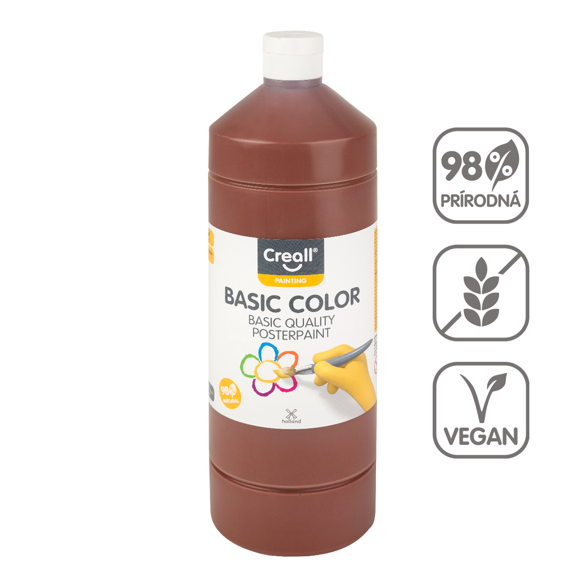 Tempera barva Creall 500 ml – temno rjava
